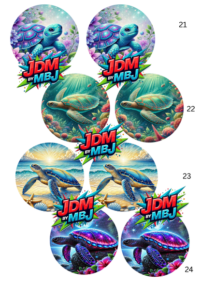 Impresiones por sublimación de posavasos de Turtle Car