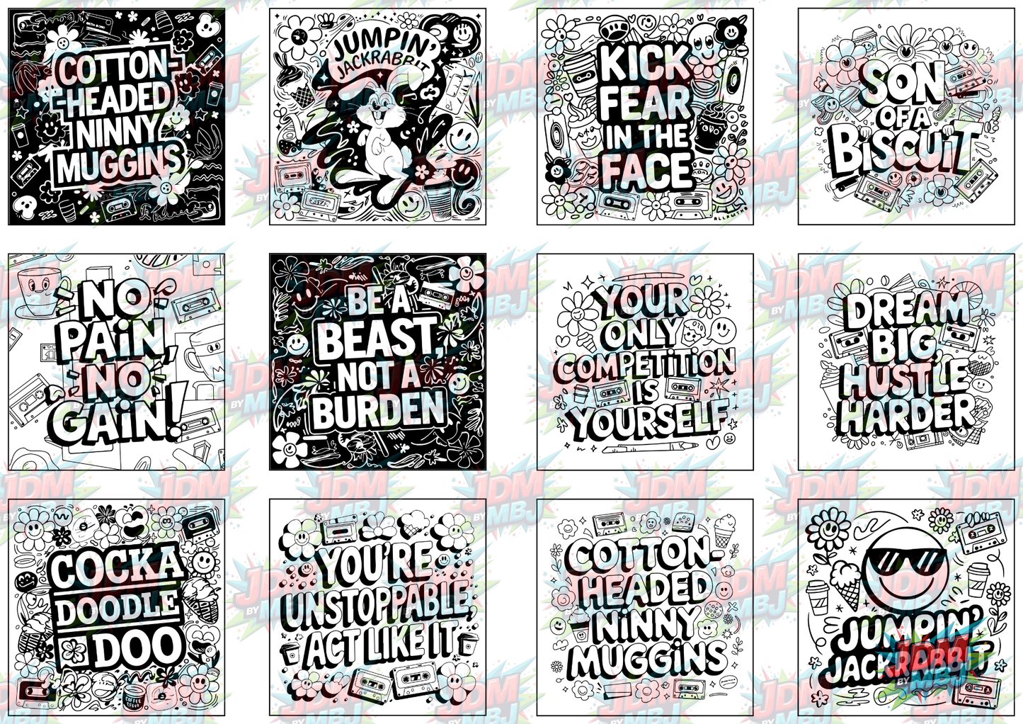 Swear Words "Bold & Easy" Volume 6 Digital Colouring Pages
