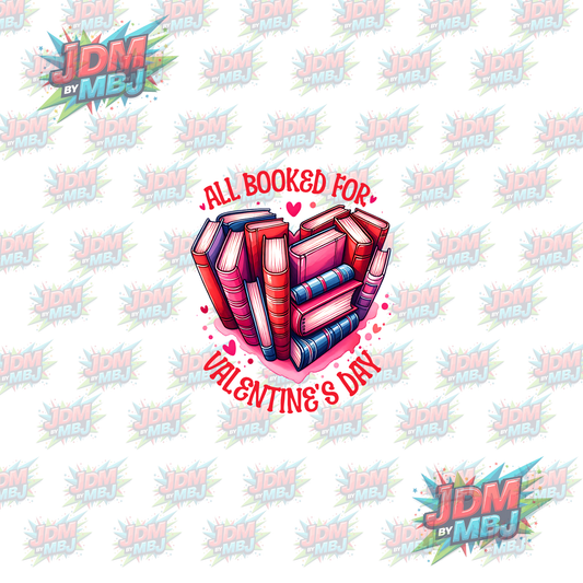 Iron On - All Booked for Valentine's Day DTF 20cm