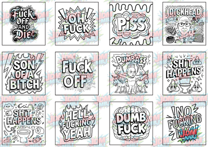 Swear Words "Bold & Easy" Volume 1 Digital Colouring Pages