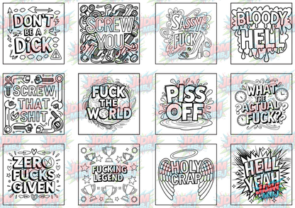 Swear Words "Bold & Easy" Volume 4 Digital Colouring Pages