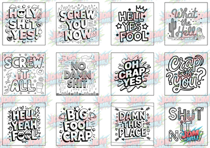 Swear Words "Bold & Easy" Volume 5 Digital Colouring Pages