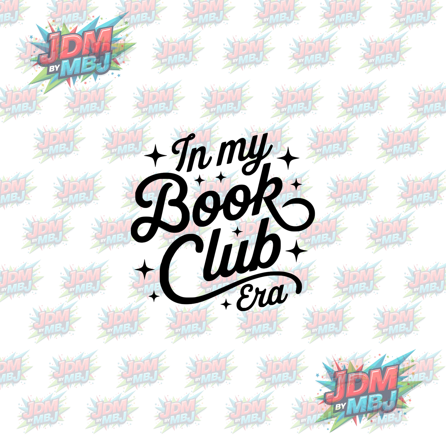 Iron On - In my Book Club Era "Black" DTF 20cm