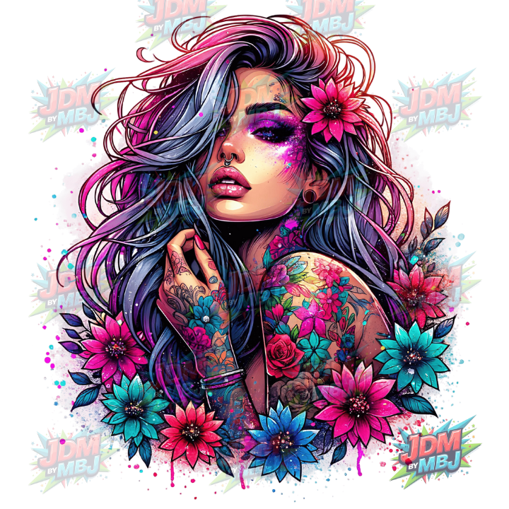 Iron On - Tattoo Girl DTF 25cm