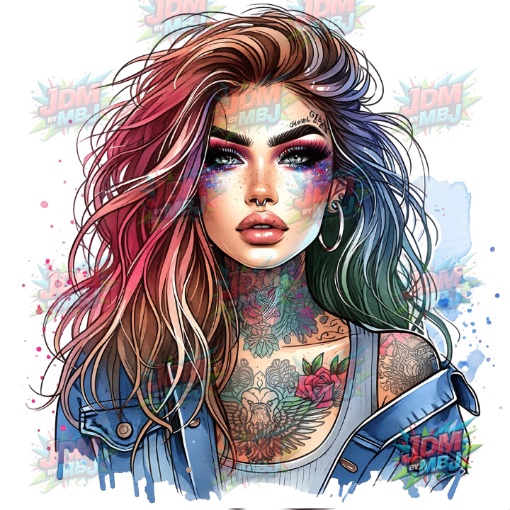 Iron On - Tattoo Girl DTF 25cm
