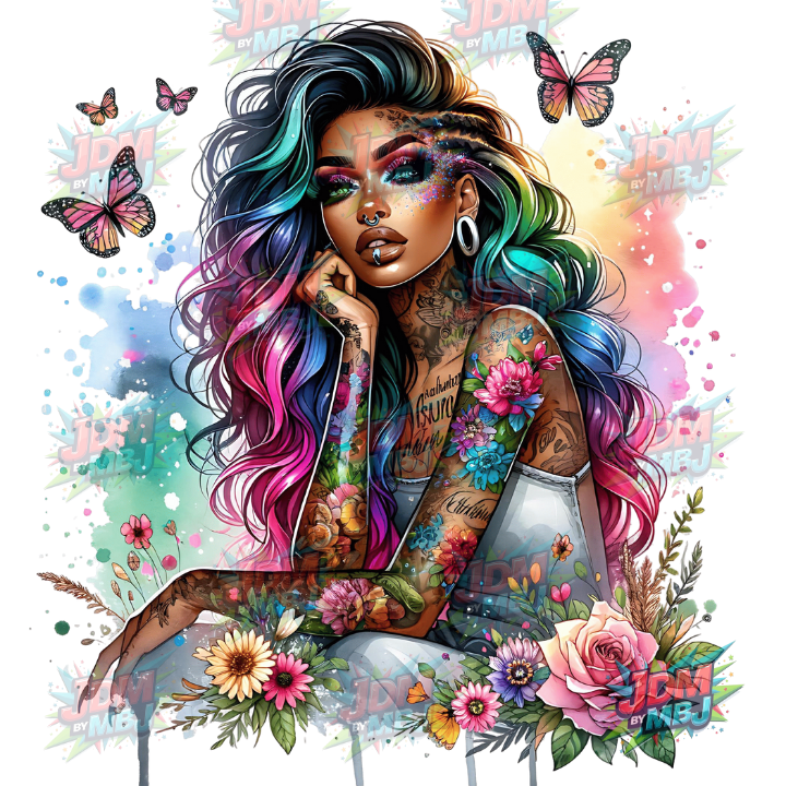 Iron On - Tattoo Girl DTF 25cm