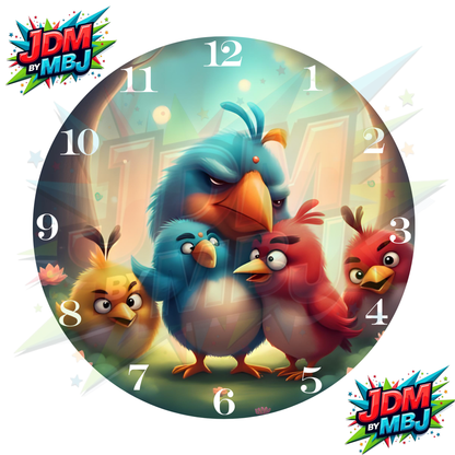 Impresiones de sublimación de relojes de 8 pulgadas (20 cm x 20 cm) - Inspirados en Angry Birds