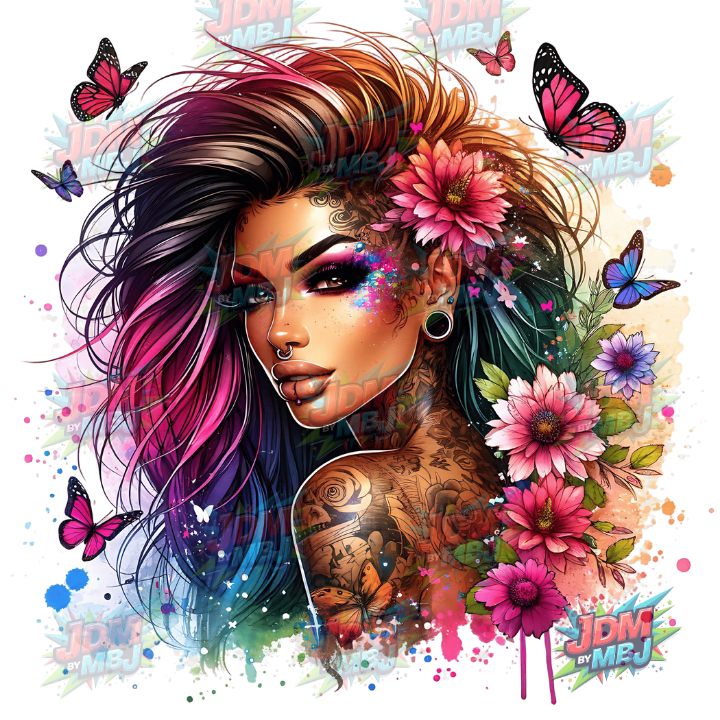Iron On - Tattoo Girl DTF 25cm