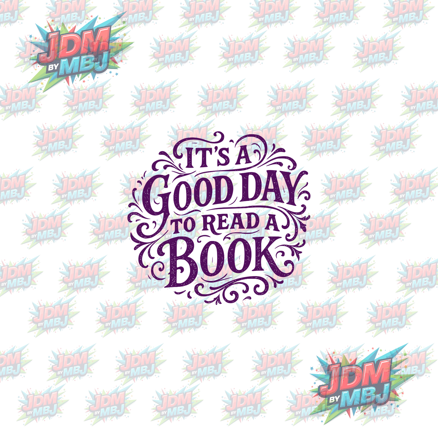 Iron On - It's a Good Day to Read a Book "Purple" DTF 20cm