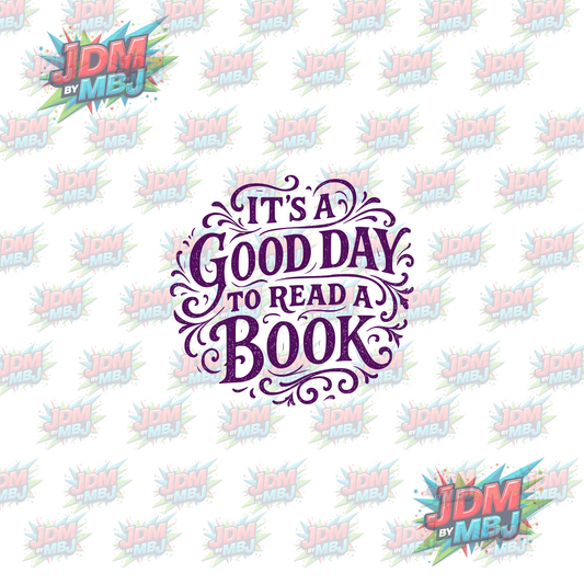 Iron On - It's a Good Day to Read a Book "Purple" DTF 20cm