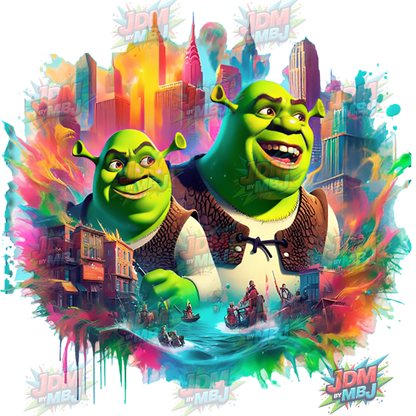 Vinilo termoadhesivo Shrek DTF de 25 cm