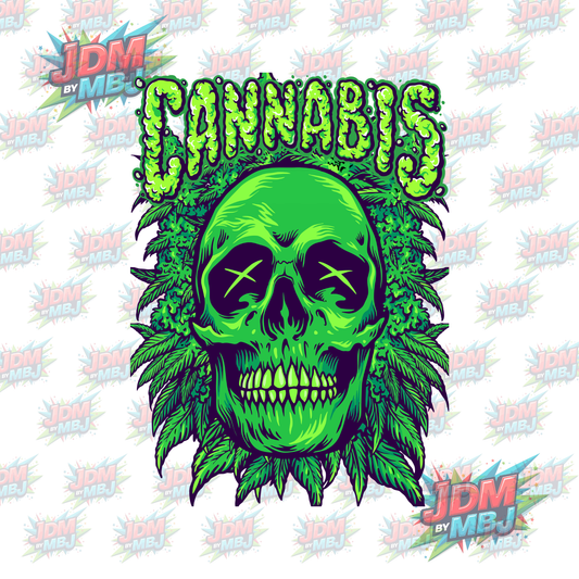 Iron On - Skull "420" DTF 20cm