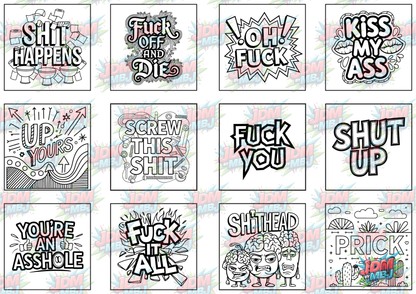 Swear Words "Bold & Easy" Volume 4 Digital Colouring Pages