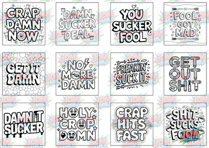 Swear Words "Bold & Easy" Volume 5 Digital Colouring Pages