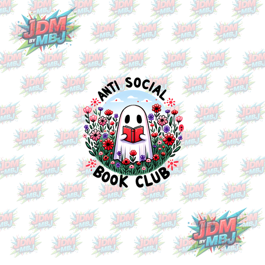 Iron On - Anti Social Book Club "Ghost" DTF 20cm