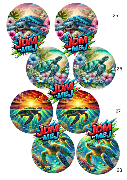 Impresiones por sublimación de posavasos de Turtle Car