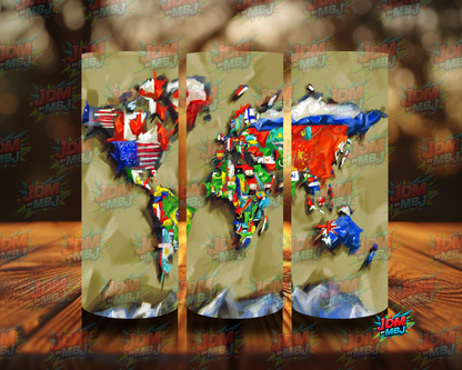 Inspired by World Maps Sublimation Prints