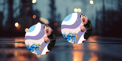 Impresiones de sublimación de posavasos para coche de Pitufo (8 por página)