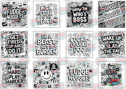 Swear Words "Bold & Easy" Volume 7 Digital Colouring Pages