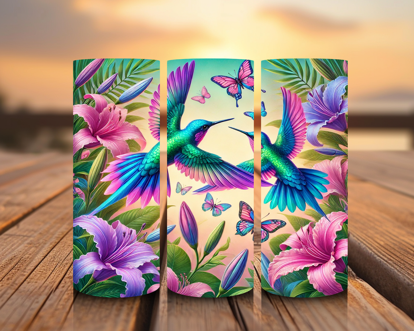 Impresiones de sublimación de aves y mariposas