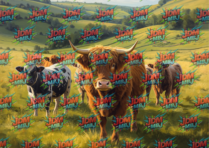 Highland Cow Cutting Board Sublimation Prints