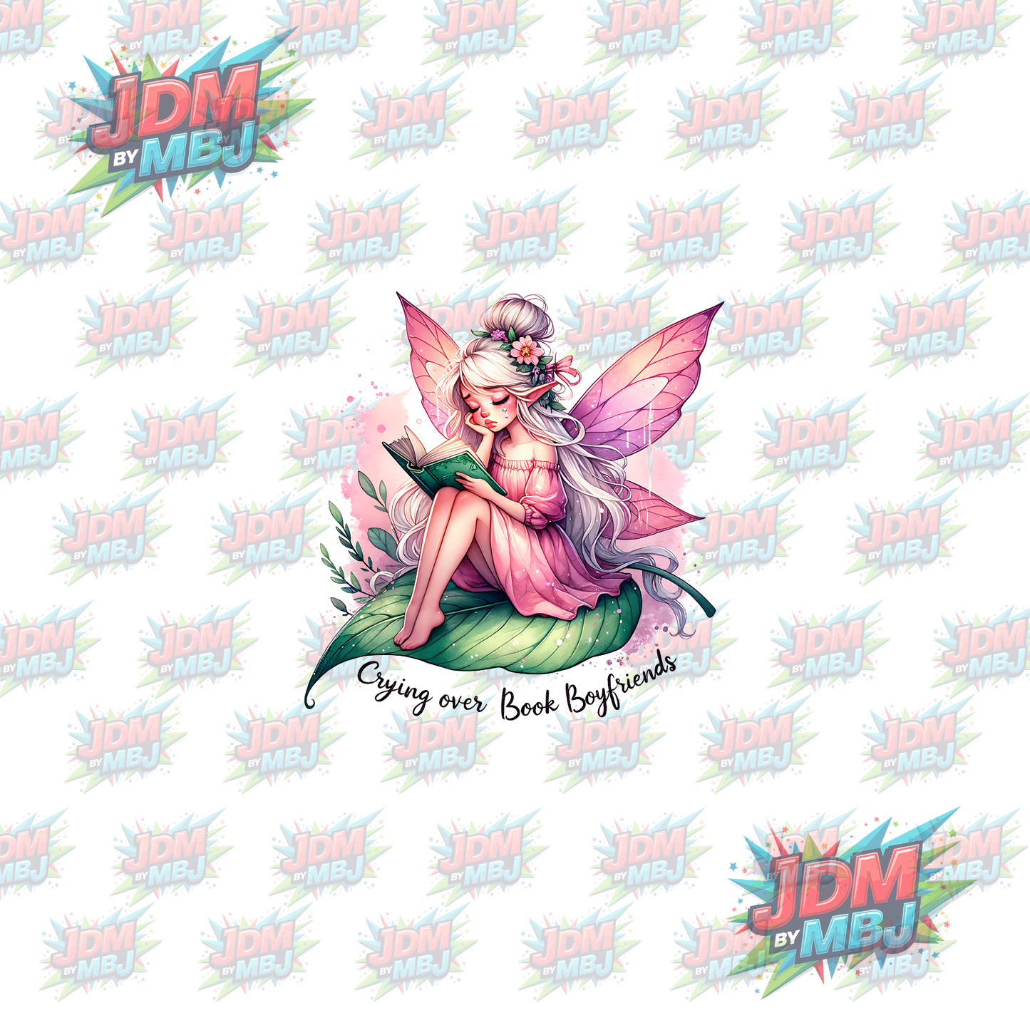 Iron On - Crying Over Book Boyfriend "Fairy" DTF 20cm