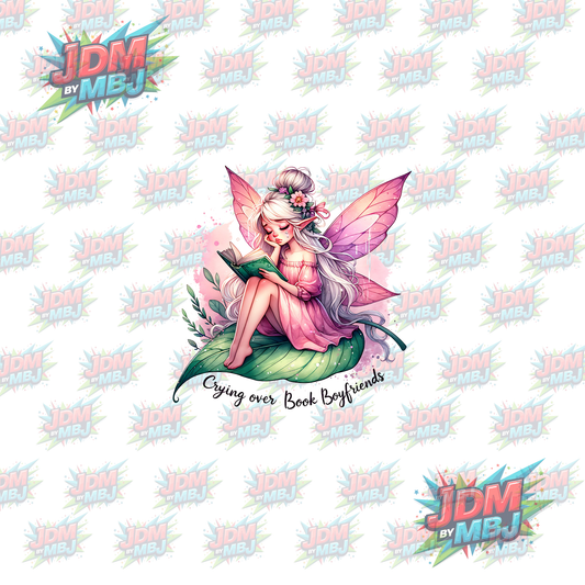 Iron On - Crying Over Book Boyfriend "Fairy" DTF 20cm