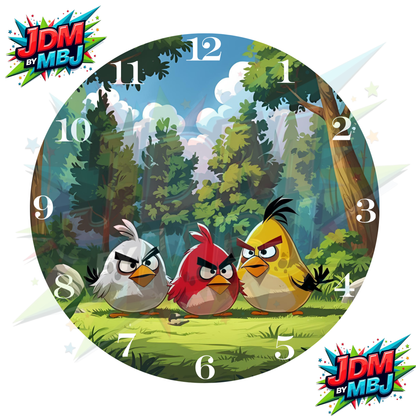 Impresiones de sublimación de relojes de 8 pulgadas (20 cm x 20 cm) - Inspirados en Angry Birds