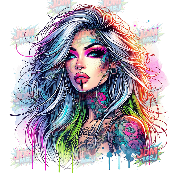 Iron On - Tattoo Girl DTF 25cm