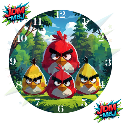 Impresiones de sublimación de relojes de 8 pulgadas (20 cm x 20 cm) - Inspirados en Angry Birds
