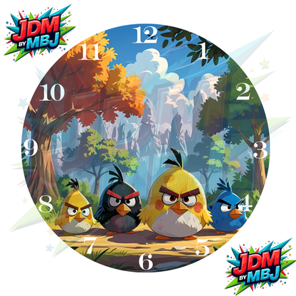 Impresiones de sublimación de relojes de 8 pulgadas (20 cm x 20 cm) - Inspirados en Angry Birds
