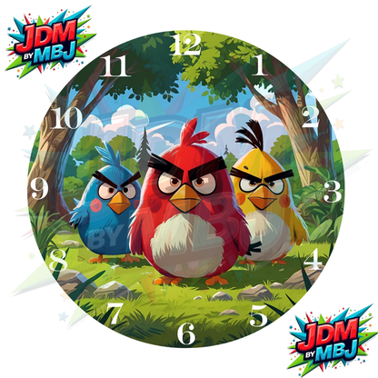 Impresiones de sublimación de relojes de 8 pulgadas (20 cm x 20 cm) - Inspirados en Angry Birds