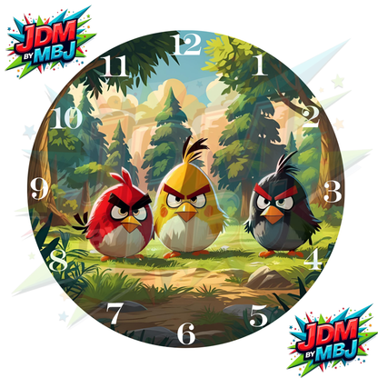 Impresiones de sublimación de relojes de 8 pulgadas (20 cm x 20 cm) - Inspirados en Angry Birds