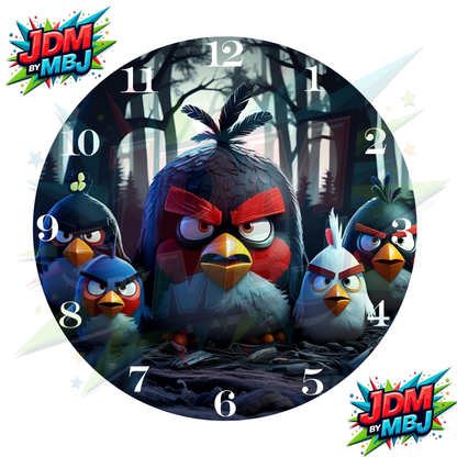 Impresiones de sublimación de relojes de 8 pulgadas (20 cm x 20 cm) - Inspirados en Angry Birds