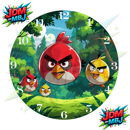 Impresiones de sublimación de relojes de 8 pulgadas (20 cm x 20 cm) - Inspirados en Angry Birds
