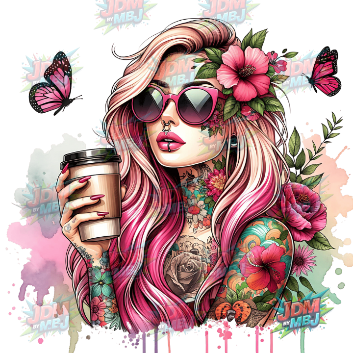 Iron On - Tattoo Girl DTF 25cm