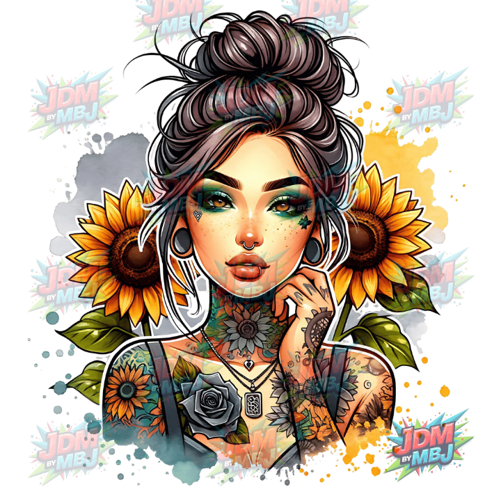 Iron On - Tattoo Girl DTF 25cm