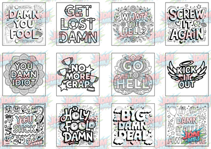 Swear Words "Bold & Easy" Volume 5 Digital Colouring Pages