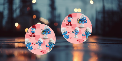 Impresiones de sublimación de posavasos para coche de Pitufo (8 por página)