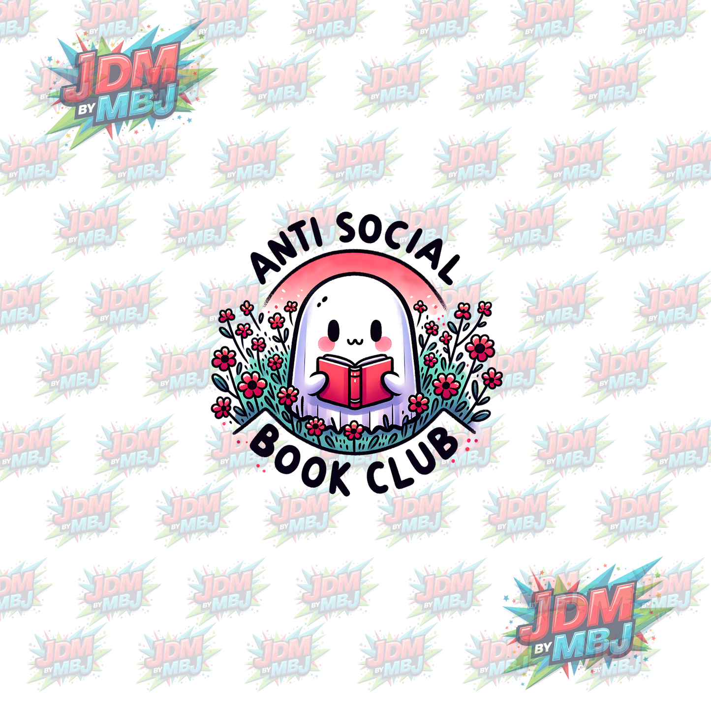 Iron On - Anti Social Book Club "Ghost" DTF 20cm
