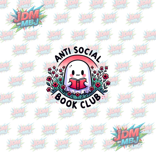 Iron On - Anti Social Book Club "Ghost" DTF 20cm