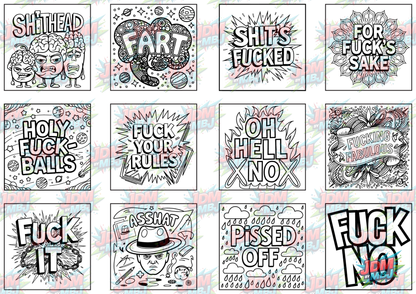 Swear Words "Bold & Easy" Volume 3 Digital Colouring Pages