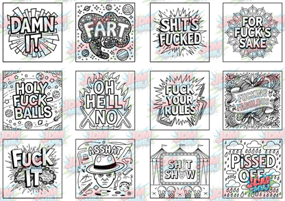 Swear Words "Bold & Easy" Volume 4 Digital Colouring Pages