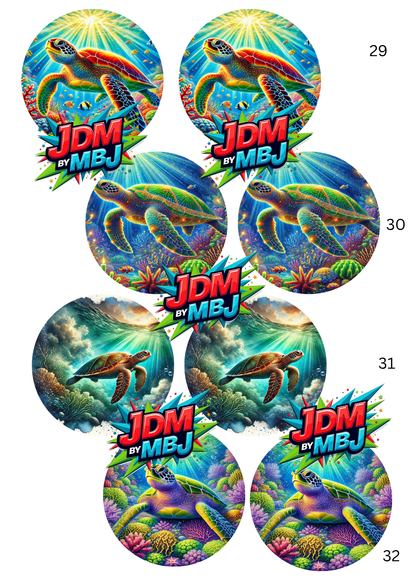 Impresiones por sublimación de posavasos de Turtle Car