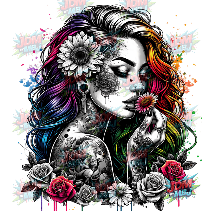 Iron On - Tattoo Girl DTF 25cm