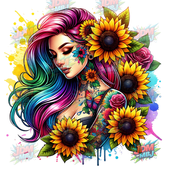 Iron On - Tattoo Girl DTF 25cm