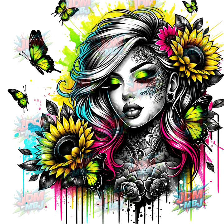 Iron On - Tattoo Girl DTF 25cm