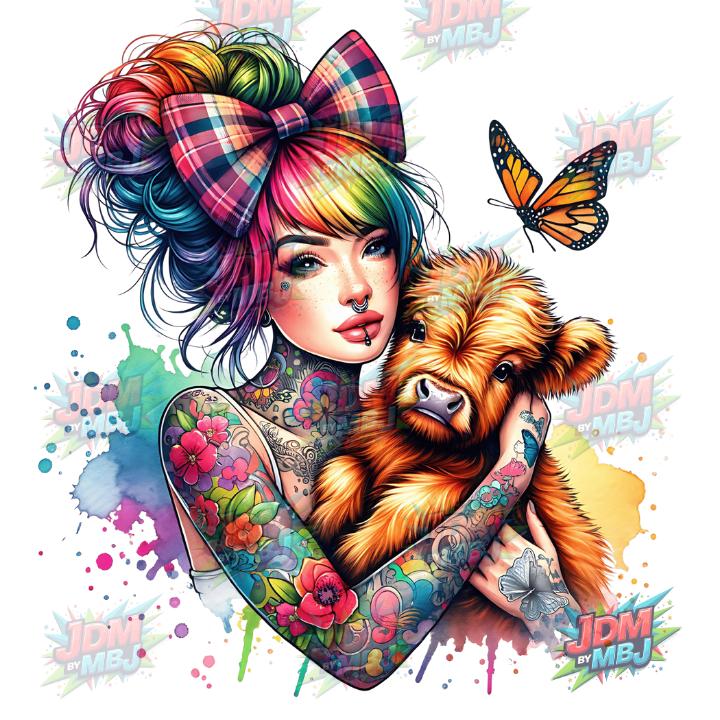 Iron On - Tattoo Girl DTF 25cm