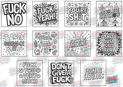 Swear Words "Bold & Easy" Volume 4 Digital Colouring Pages