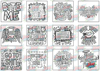 Swear Words "Bold & Easy" Volume 1 Digital Colouring Pages